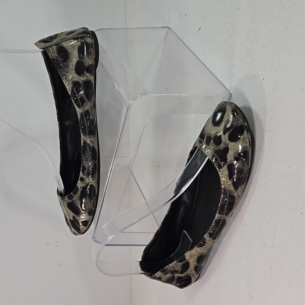 Tory Burch Animal Print Patent Leather Ballet Flats 7½